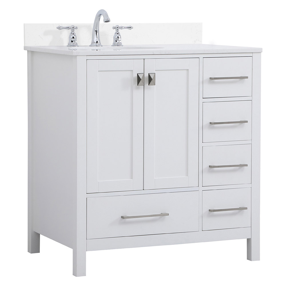 Elegant Bathroom Vanity - White (VF18832WH-BS)