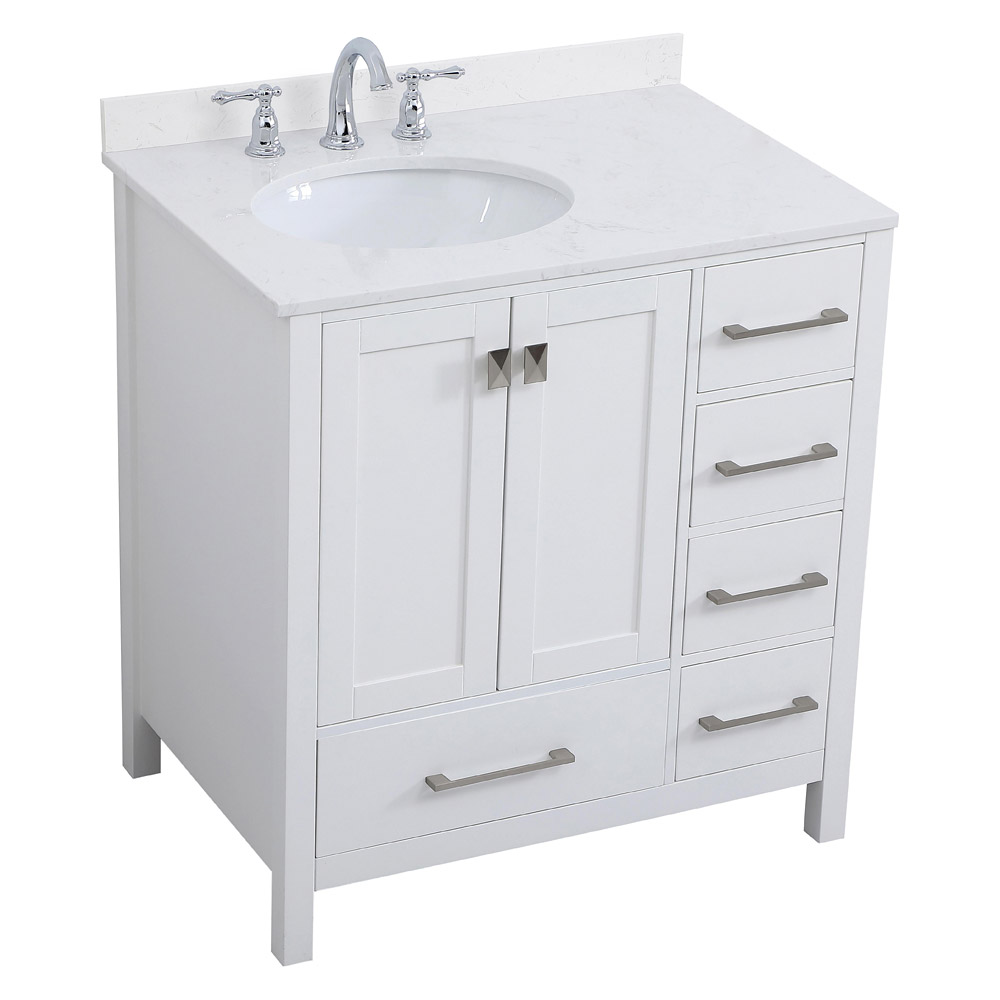 Elegant Bathroom Vanity - White (VF18832WH-BS)