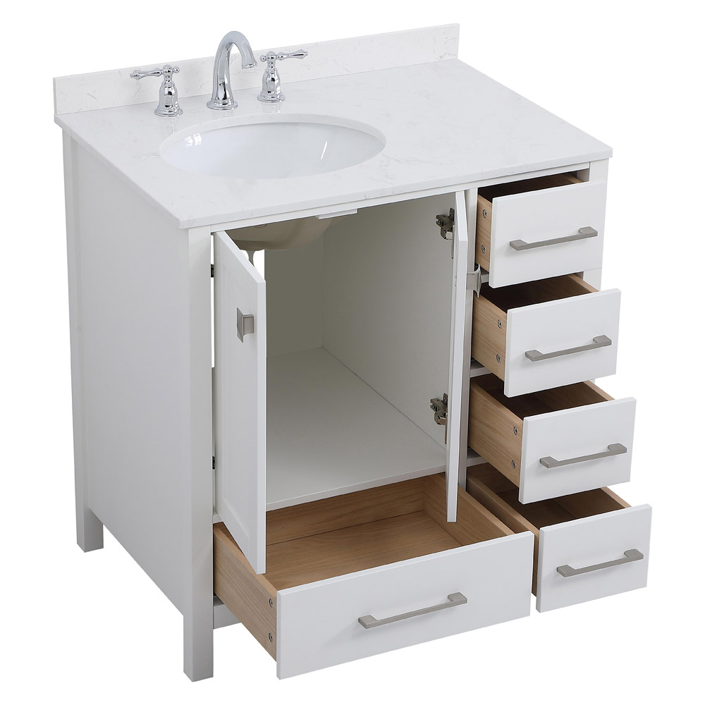 Elegant Bathroom Vanity - White (VF18832WH-BS)
