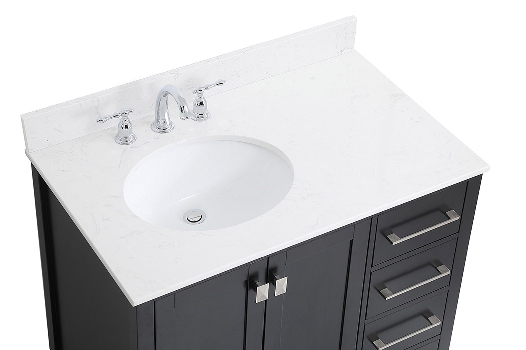 Elegant Bathroom Vanity - Black (VF18836BK-BS)