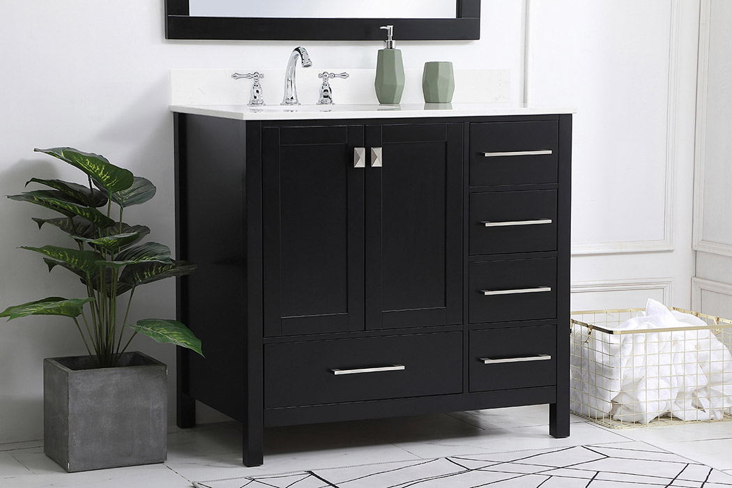 Elegant Bathroom Vanity - Black (VF18836BK-BS)