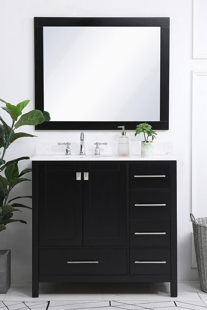 Elegant Bathroom Vanity - Black (VF18836BK-BS)
