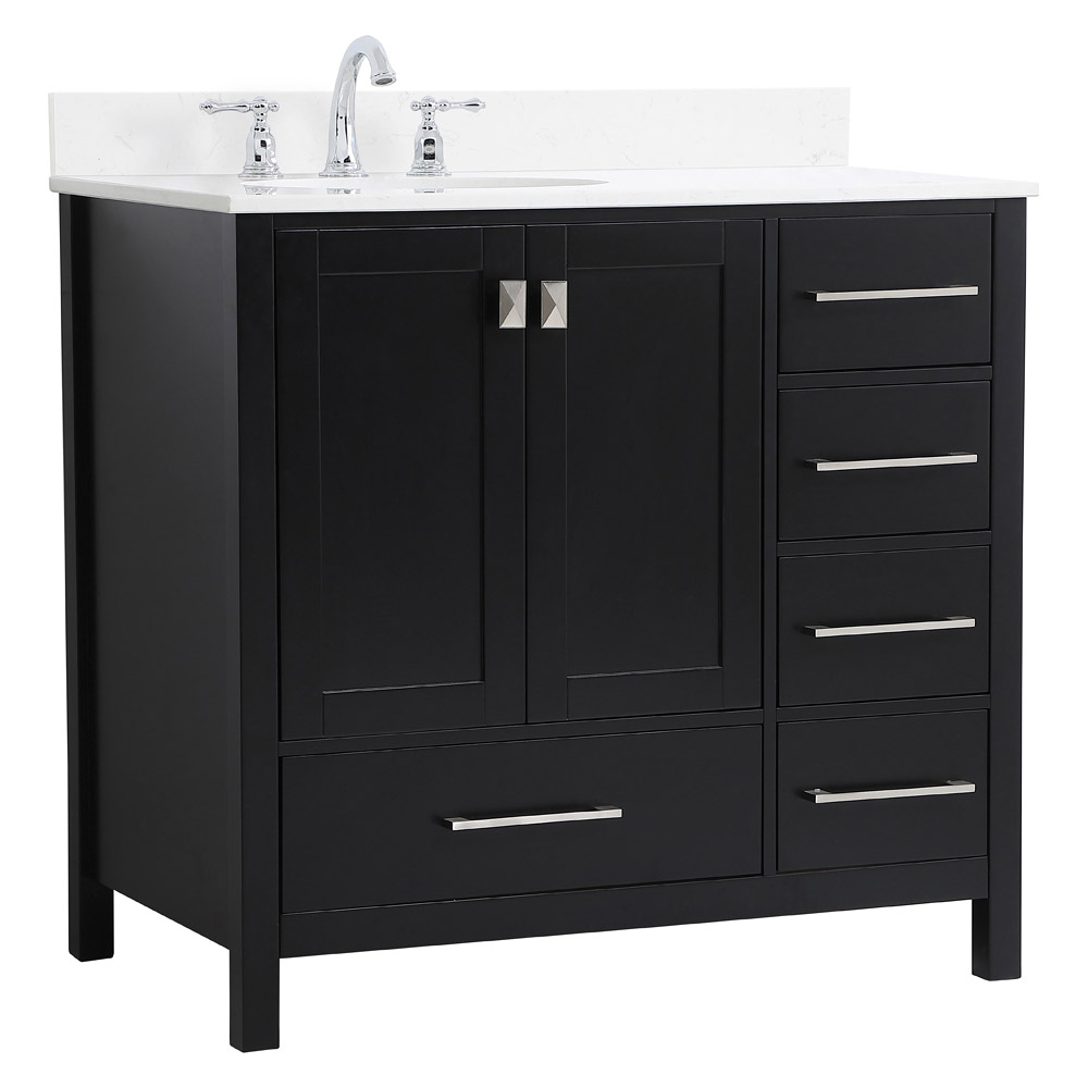 Elegant Bathroom Vanity - Black (VF18836BK-BS)