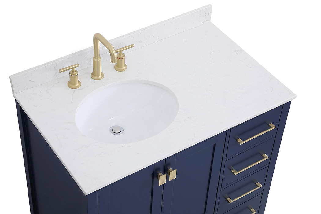 Elegant Bathroom Vanity - Blue (VF18836BL-BS)