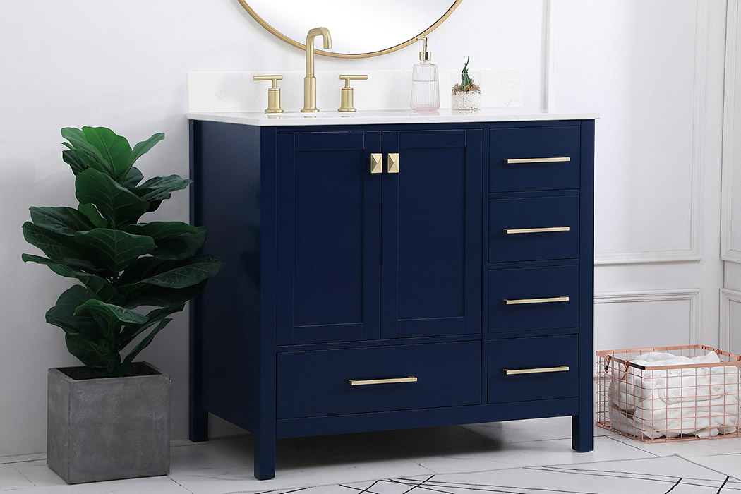 Elegant Bathroom Vanity - Blue (VF18836BL-BS)
