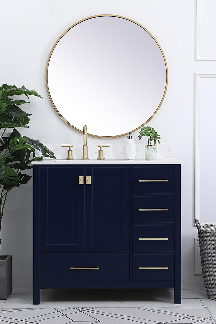 Elegant Bathroom Vanity - Blue (VF18836BL-BS)