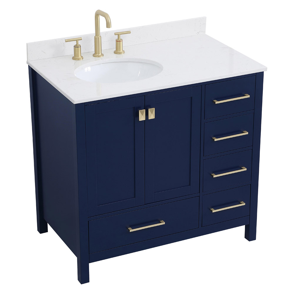 Elegant Bathroom Vanity - Blue (VF18836BL-BS)