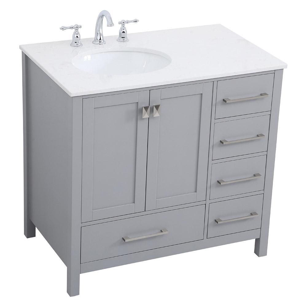 Elegant Bathroom Vanity - Gray (VF18836GR-BS)
