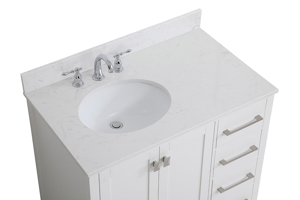Elegant Bathroom Vanity - White (VF18836WH-BS)