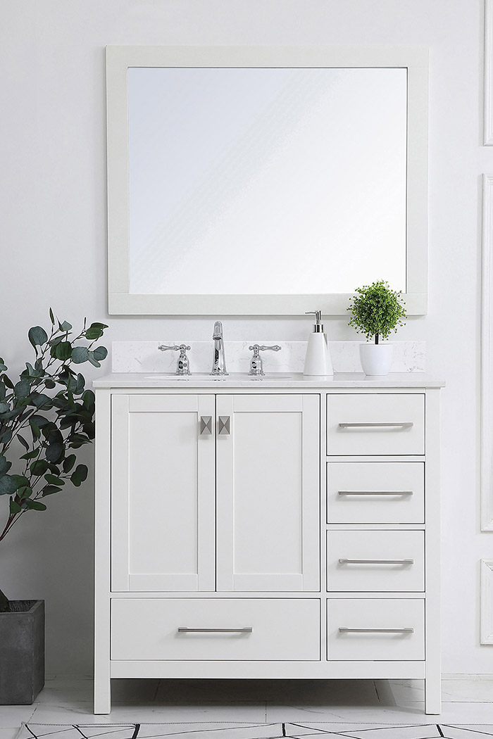 Elegant Bathroom Vanity - White (VF18836WH-BS)