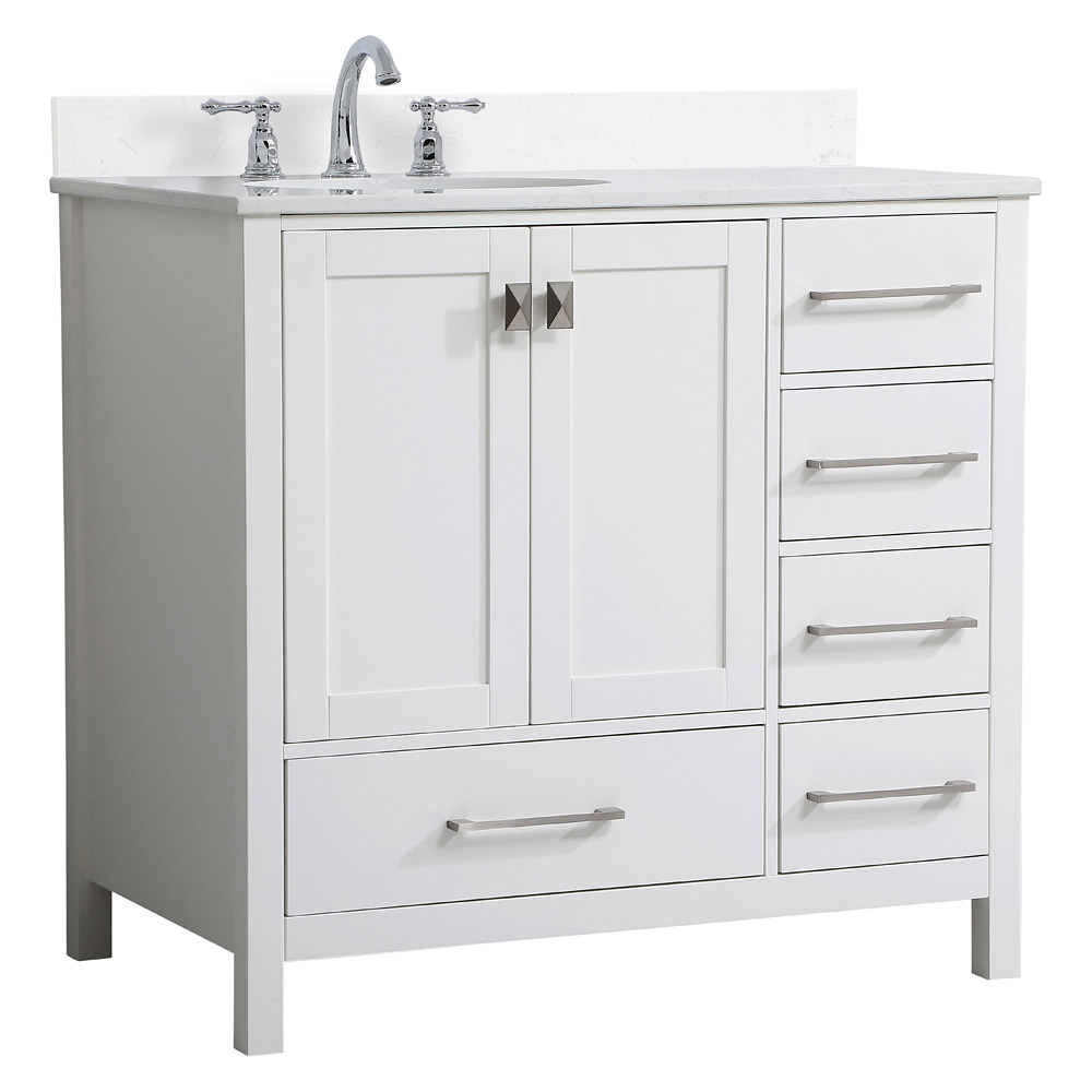 Elegant Bathroom Vanity - White (VF18836WH-BS)