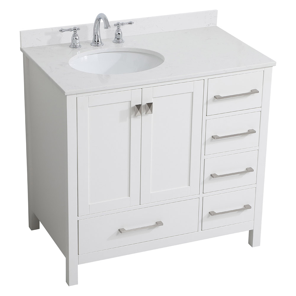 Elegant Bathroom Vanity - White (VF18836WH-BS)