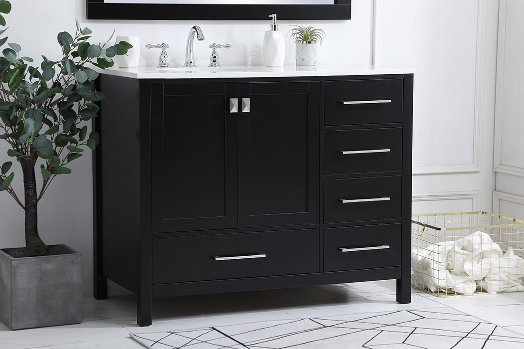 Elegant Bathroom Vanity - Black (VF18842BK)