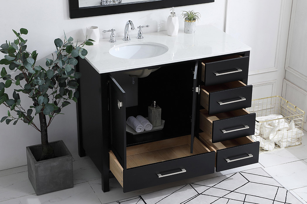 Elegant Bathroom Vanity - Black (VF18842BK)