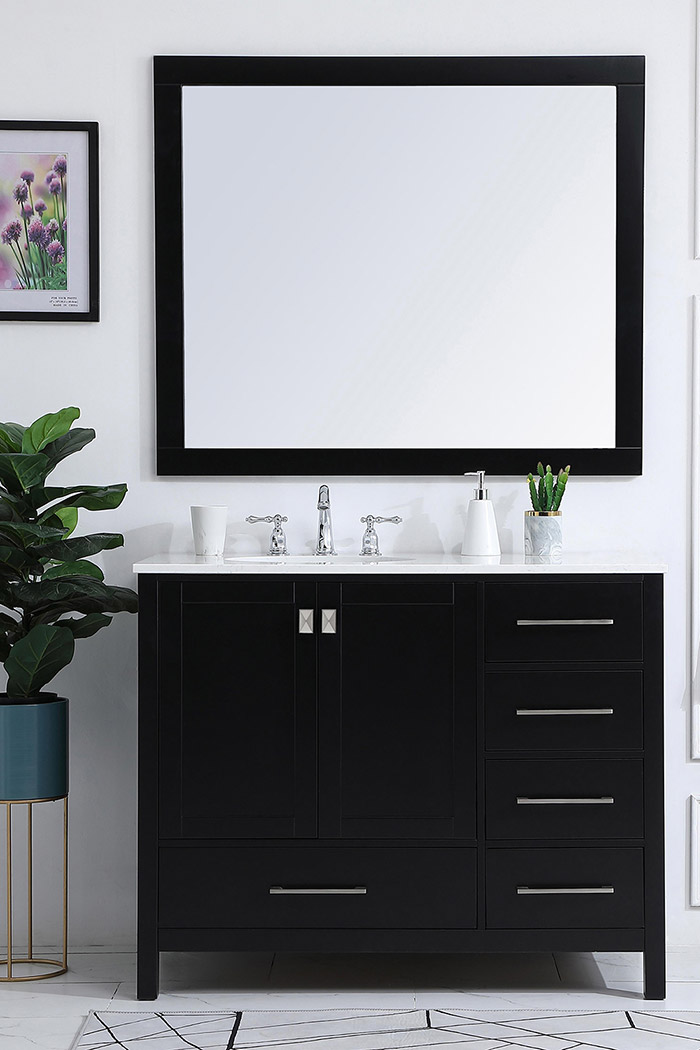 Elegant Bathroom Vanity - Black (VF18842BK)