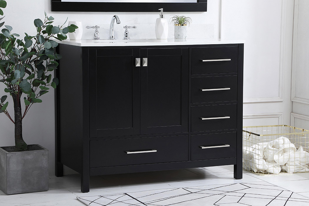 Elegant Bathroom Vanity - Black (VF18842BK-BS)