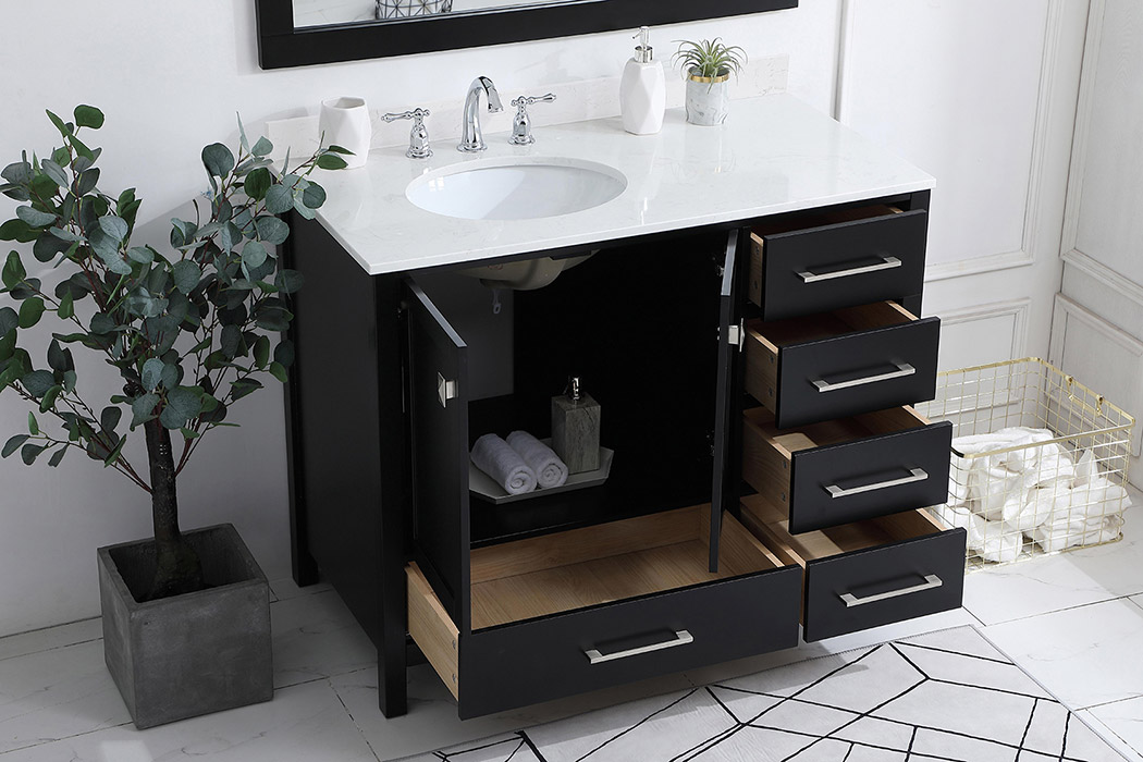 Elegant Bathroom Vanity - Black (VF18842BK-BS)