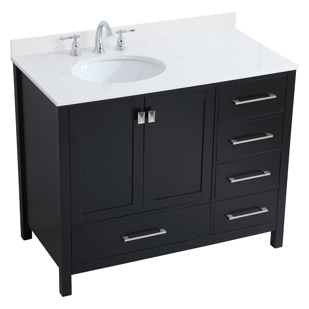 Elegant Bathroom Vanity - Black (VF18842BK-BS)