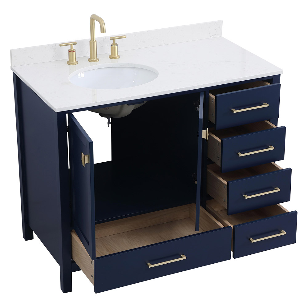 Elegant Bathroom Vanity - Blue (VF18842BL-BS)
