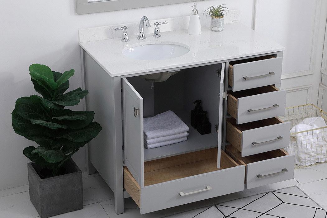 Elegant Bathroom Vanity - Gray (VF18842GR-BS)