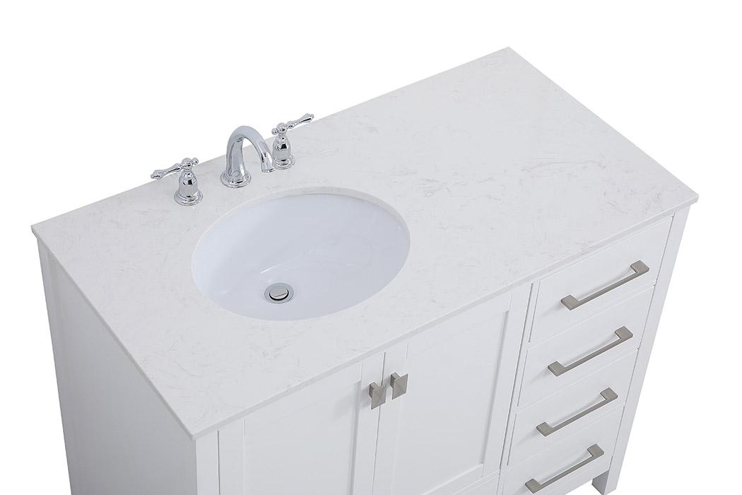 Elegant Bathroom Vanity - White (VF18842WH)