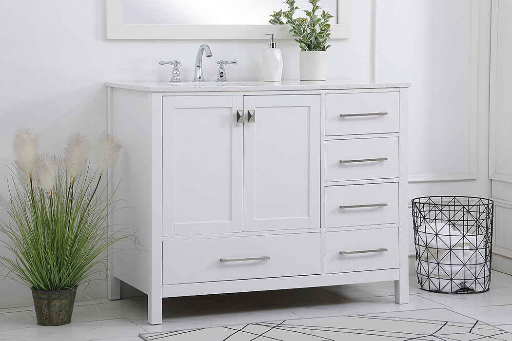 Elegant Bathroom Vanity - White (VF18842WH)