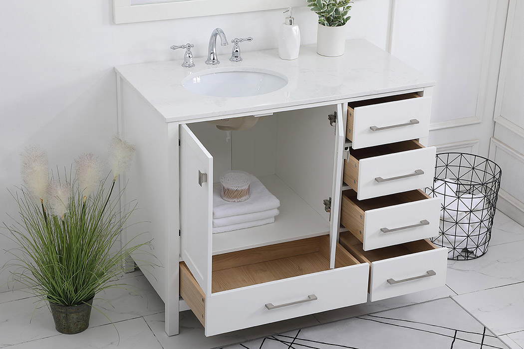 Elegant Bathroom Vanity - White (VF18842WH)