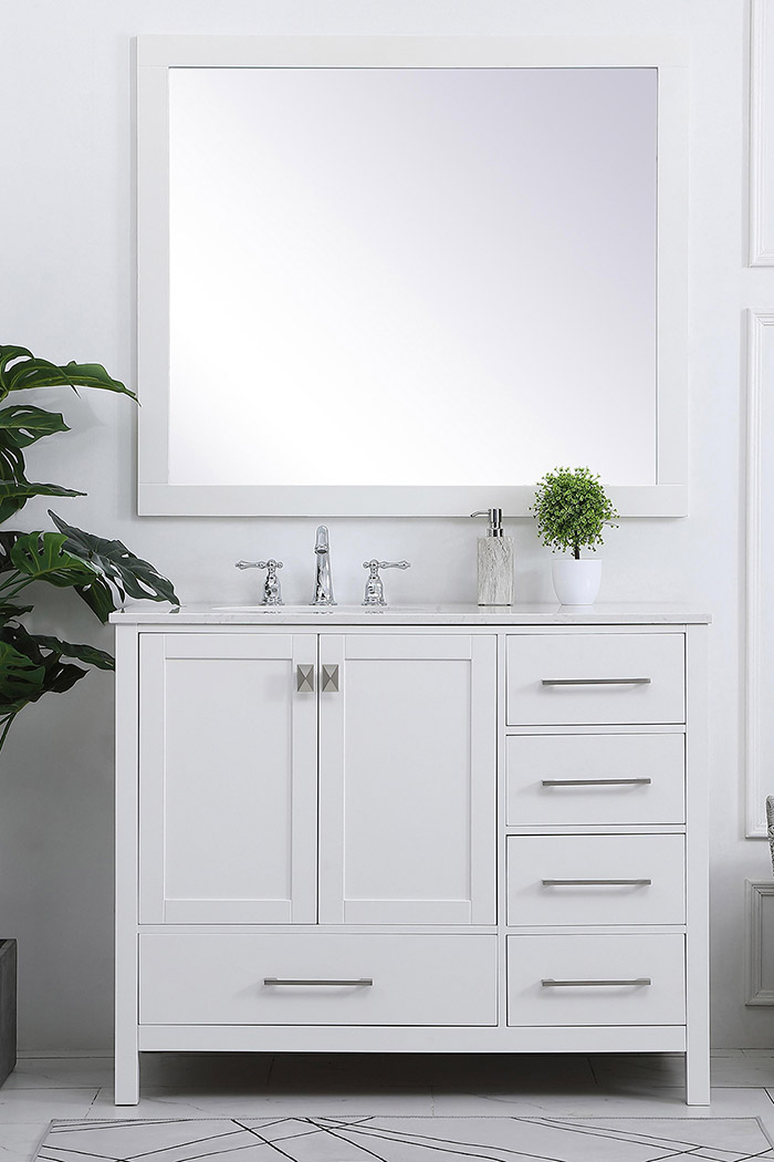 Elegant Bathroom Vanity - White (VF18842WH)