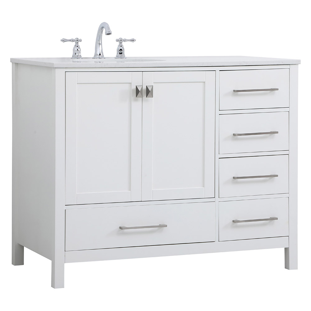 Elegant Bathroom Vanity - White (VF18842WH)