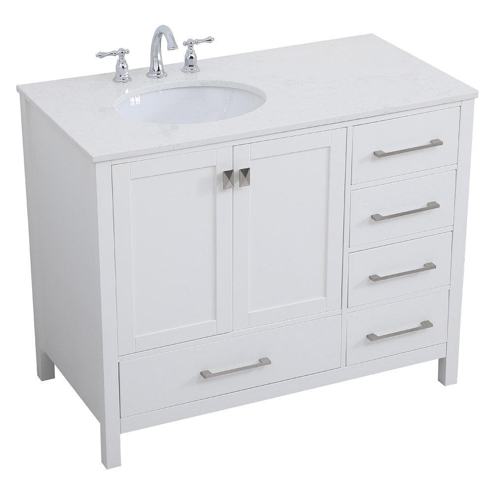 Elegant Bathroom Vanity - White (VF18842WH)