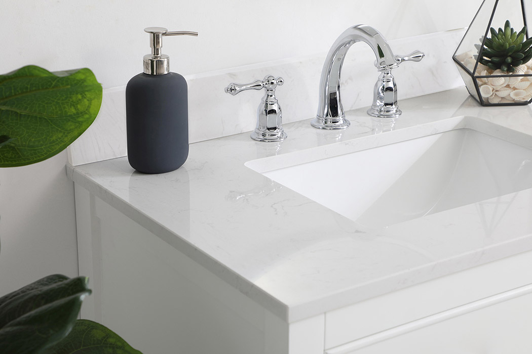 Elegant Bathroom Vanity - White (VF19030WH-BS)