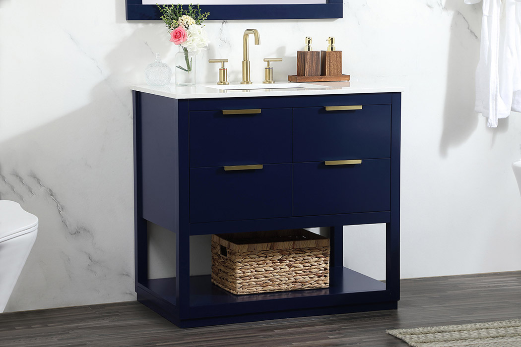 Elegant Bathroom Vanity - Blue (VF19236BL)