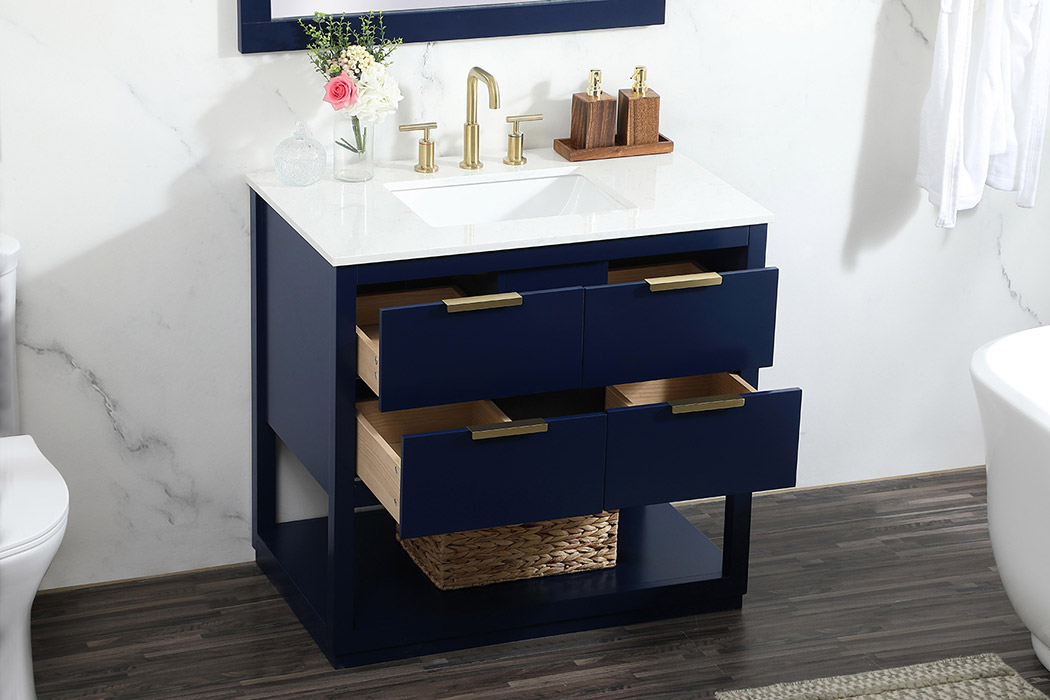 Elegant Bathroom Vanity - Blue (VF19236BL)