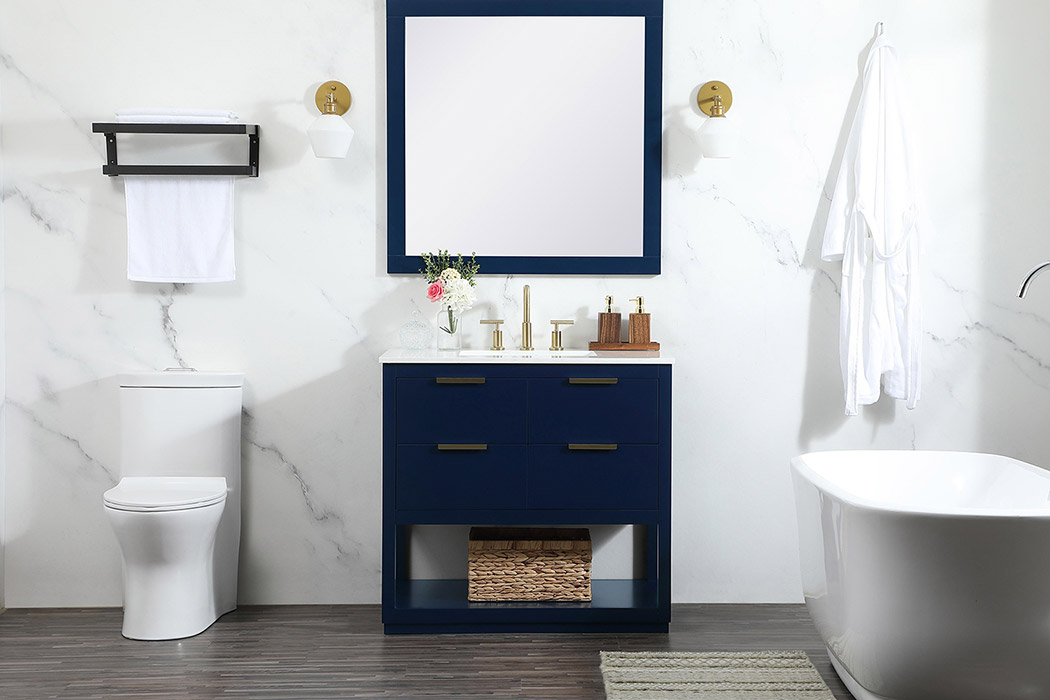 Elegant Bathroom Vanity - Blue (VF19236BL)