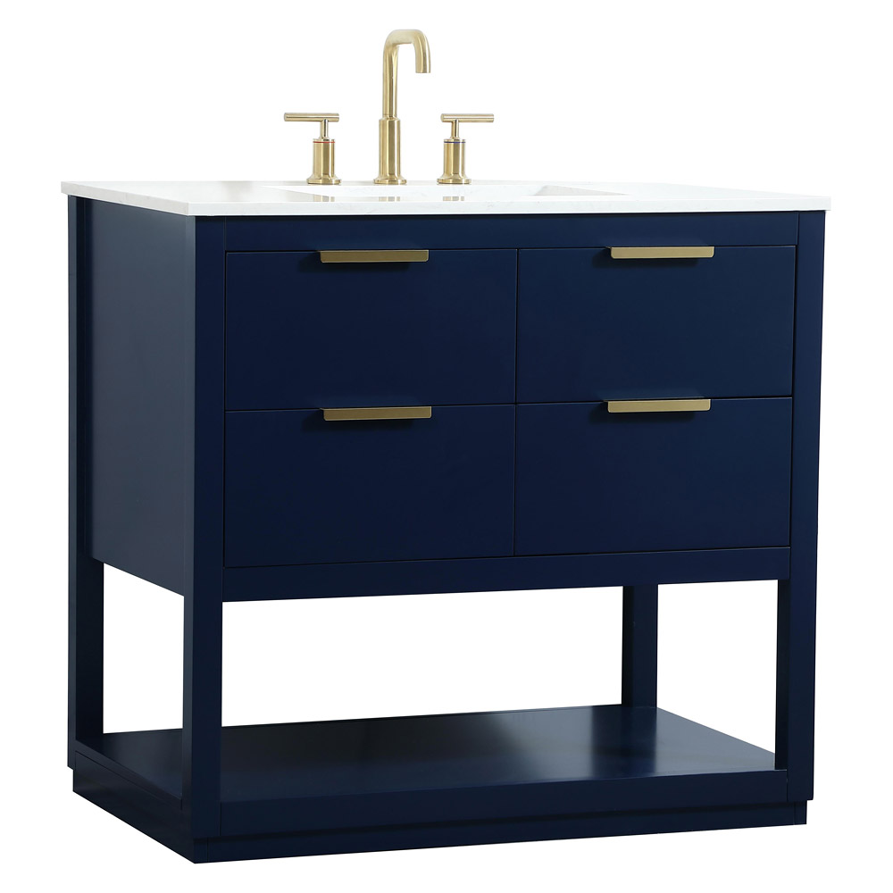 Elegant Bathroom Vanity - Blue (VF19236BL)