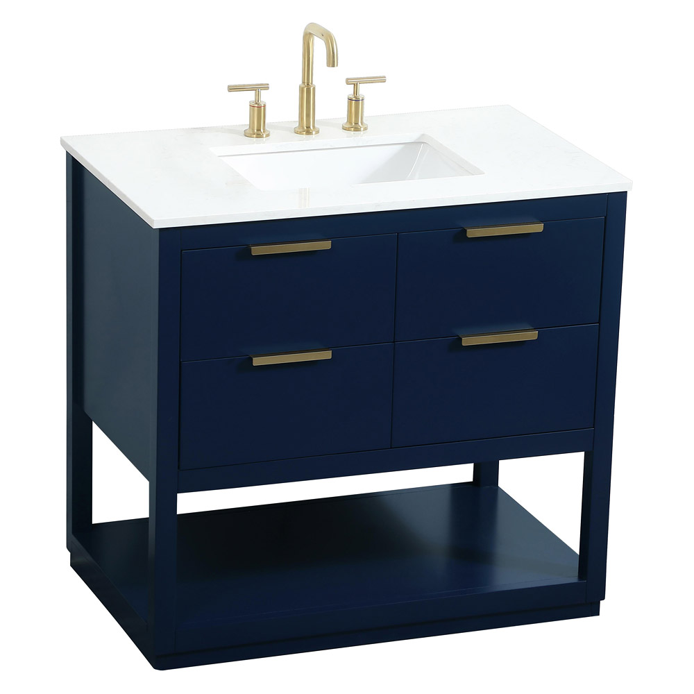 Elegant Bathroom Vanity - Blue (VF19236BL)