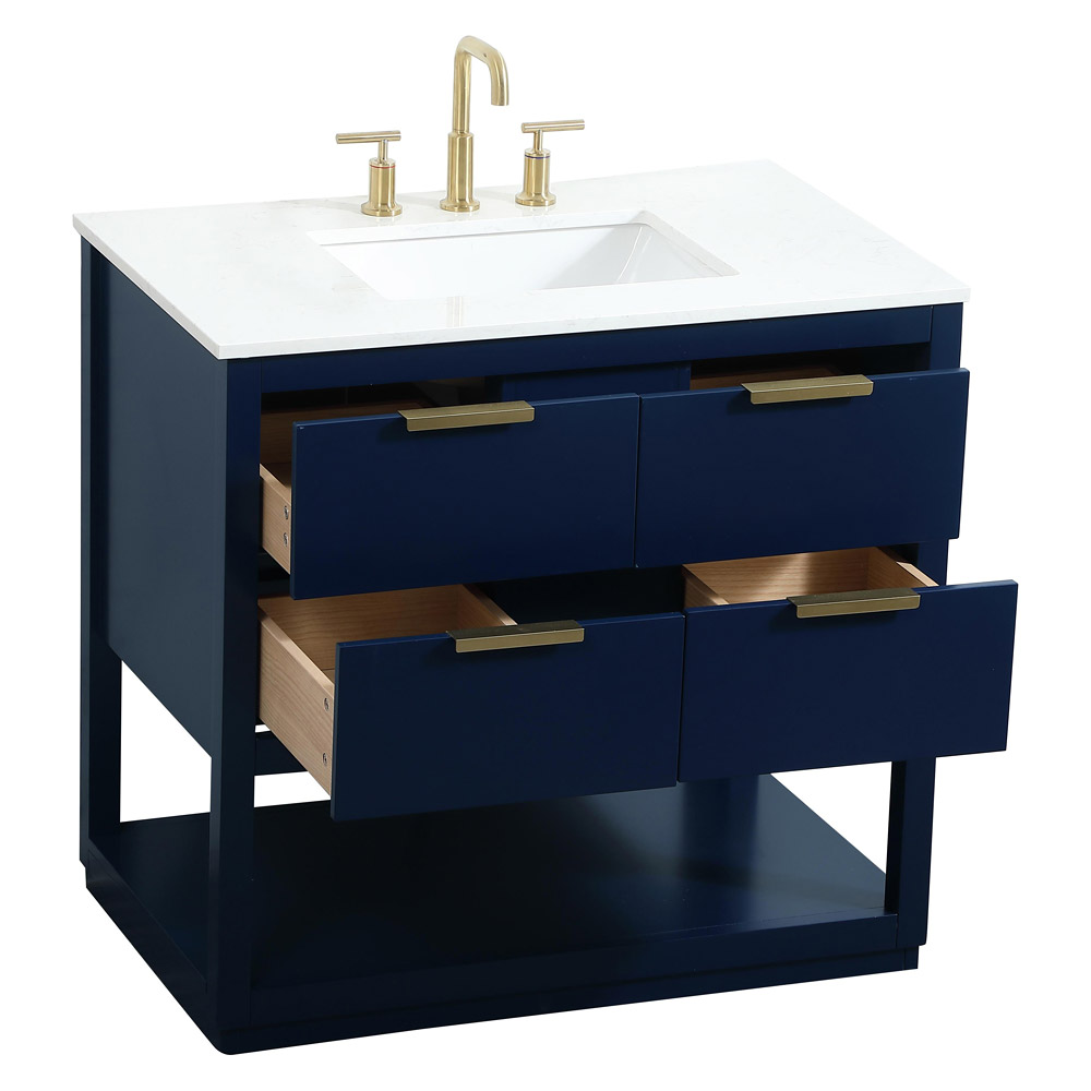 Elegant Bathroom Vanity - Blue (VF19236BL)