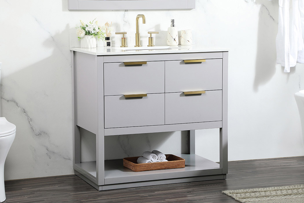 Elegant Bathroom Vanity - Gray (VF19236GR-BS)
