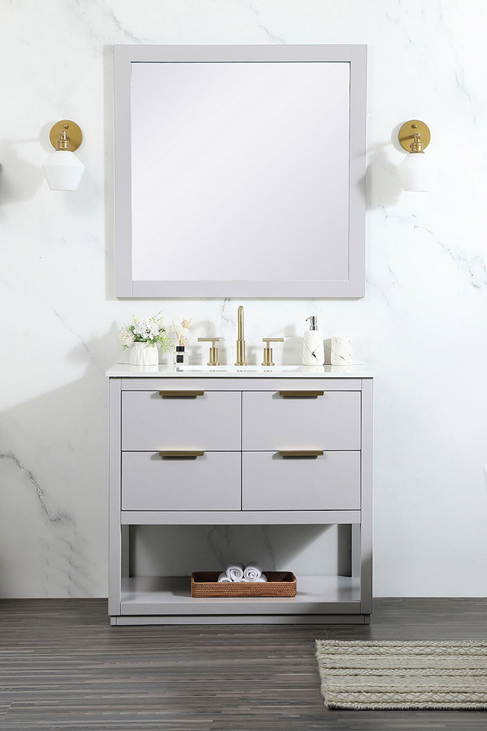 Elegant Bathroom Vanity - Gray (VF19236GR-BS)