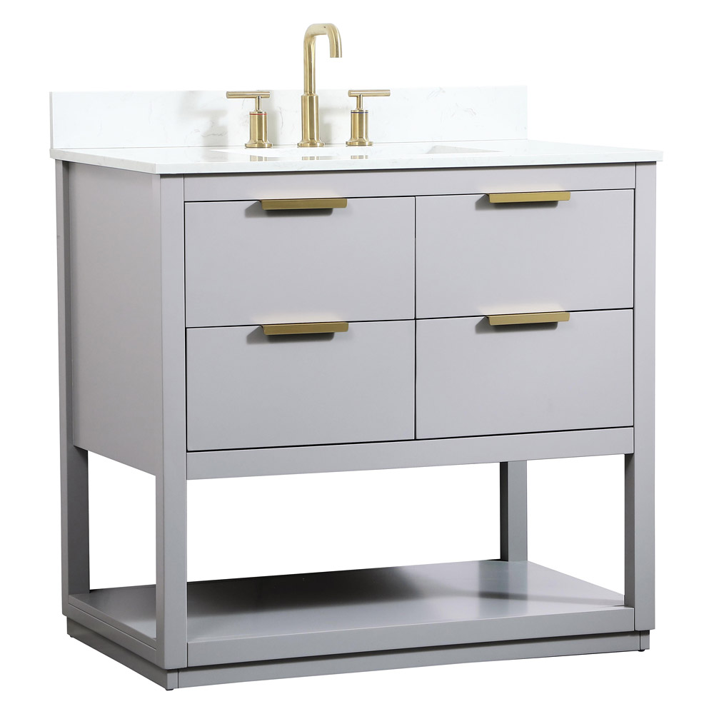 Elegant Bathroom Vanity - Gray (VF19236GR-BS)