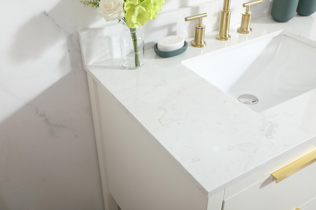 Elegant Bathroom Vanity - White (VF19236WH-BS)