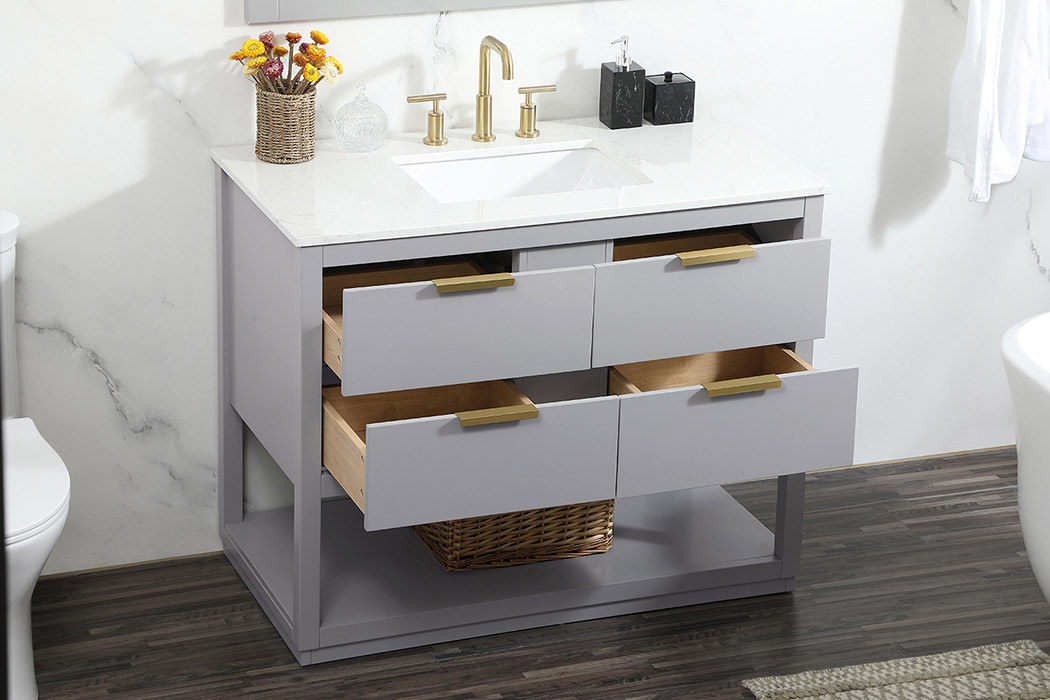 Elegant Bathroom Vanity - Gray (VF19242GR)