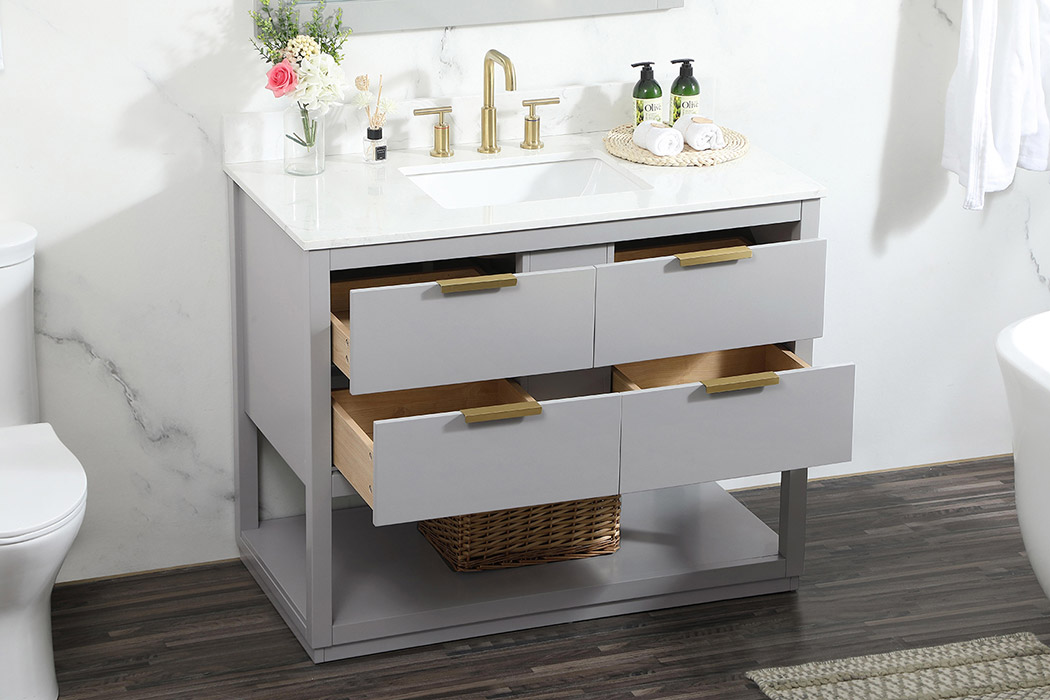 Elegant Bathroom Vanity - Gray (VF19242GR-BS)