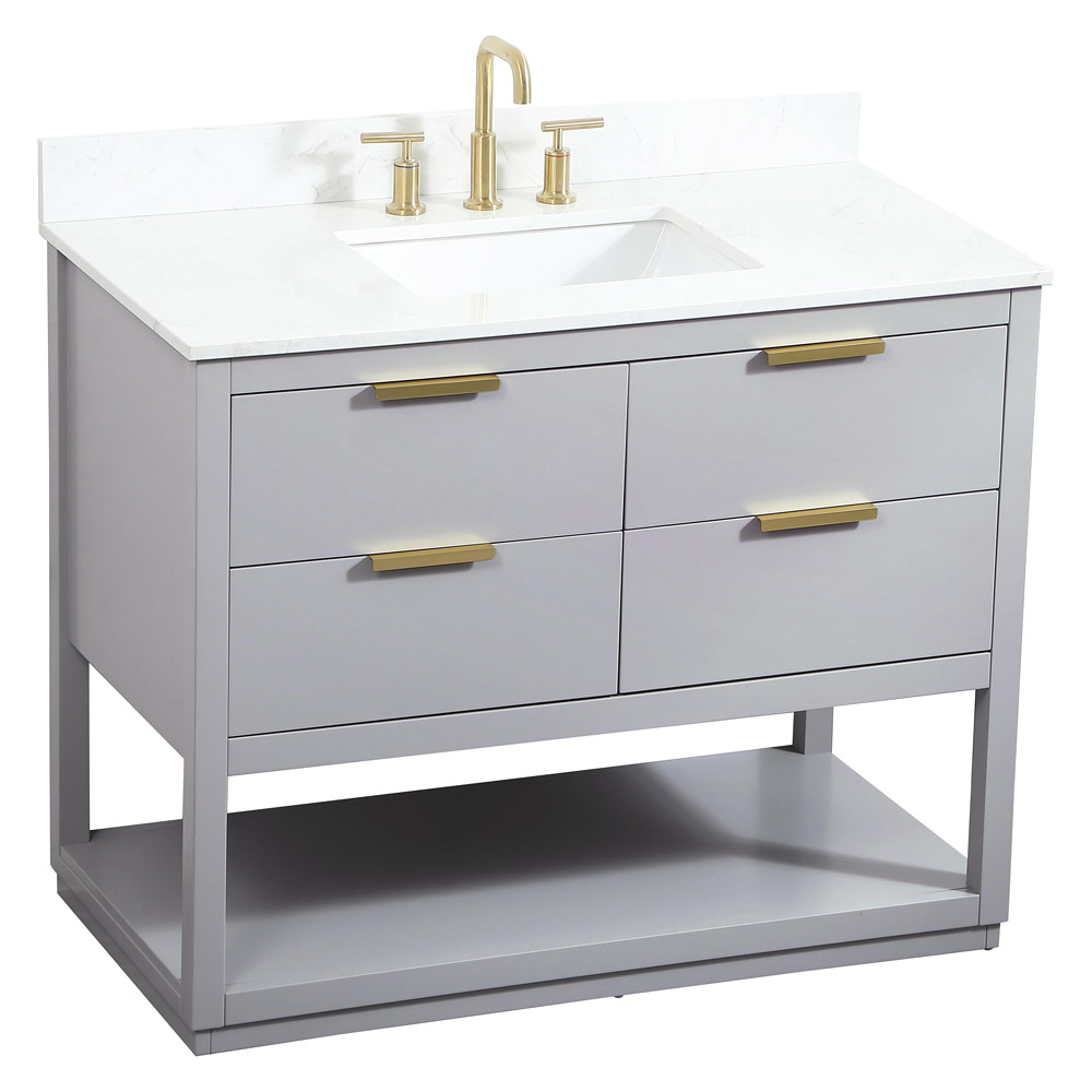 Elegant Bathroom Vanity - Gray (VF19242GR-BS)