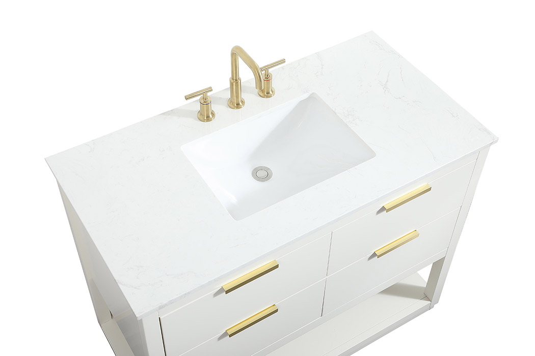 Elegant Bathroom Vanity - White (VF19242WH)