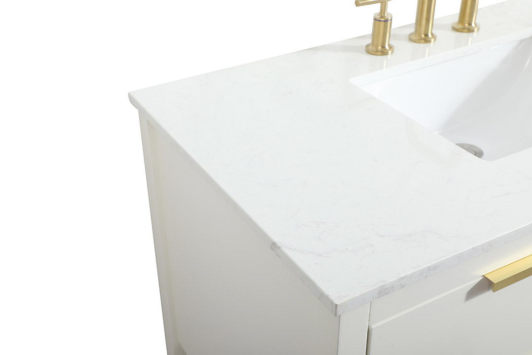 Elegant Bathroom Vanity - White (VF19242WH)