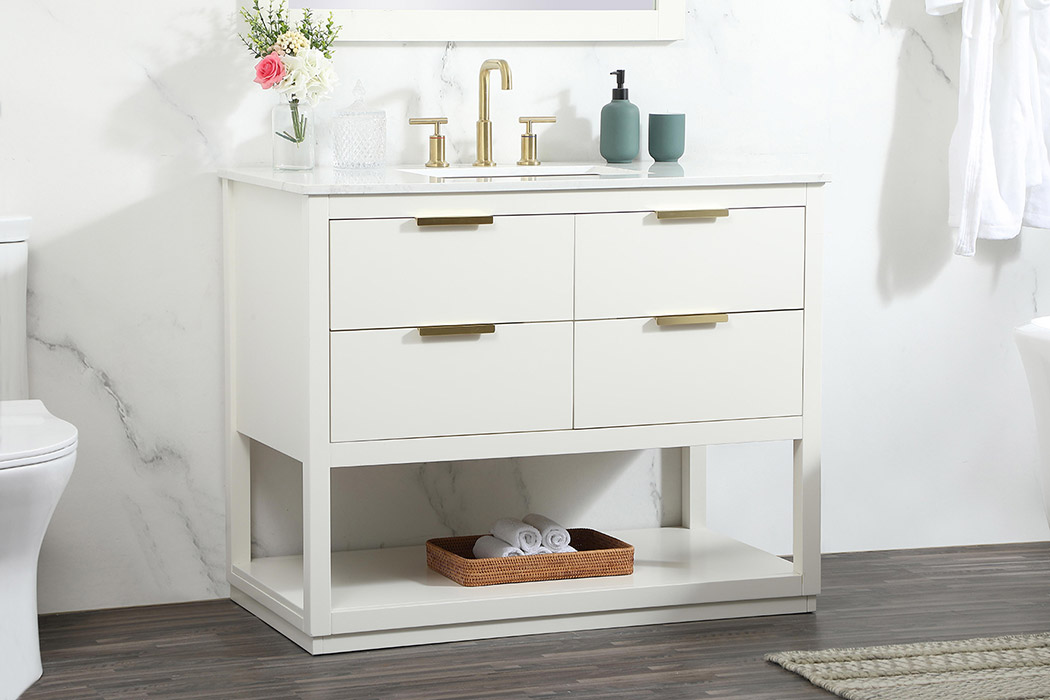 Elegant Bathroom Vanity - White (VF19242WH)