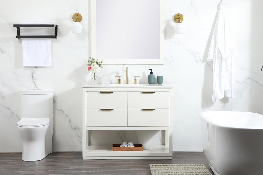 Elegant Bathroom Vanity - White (VF19242WH)