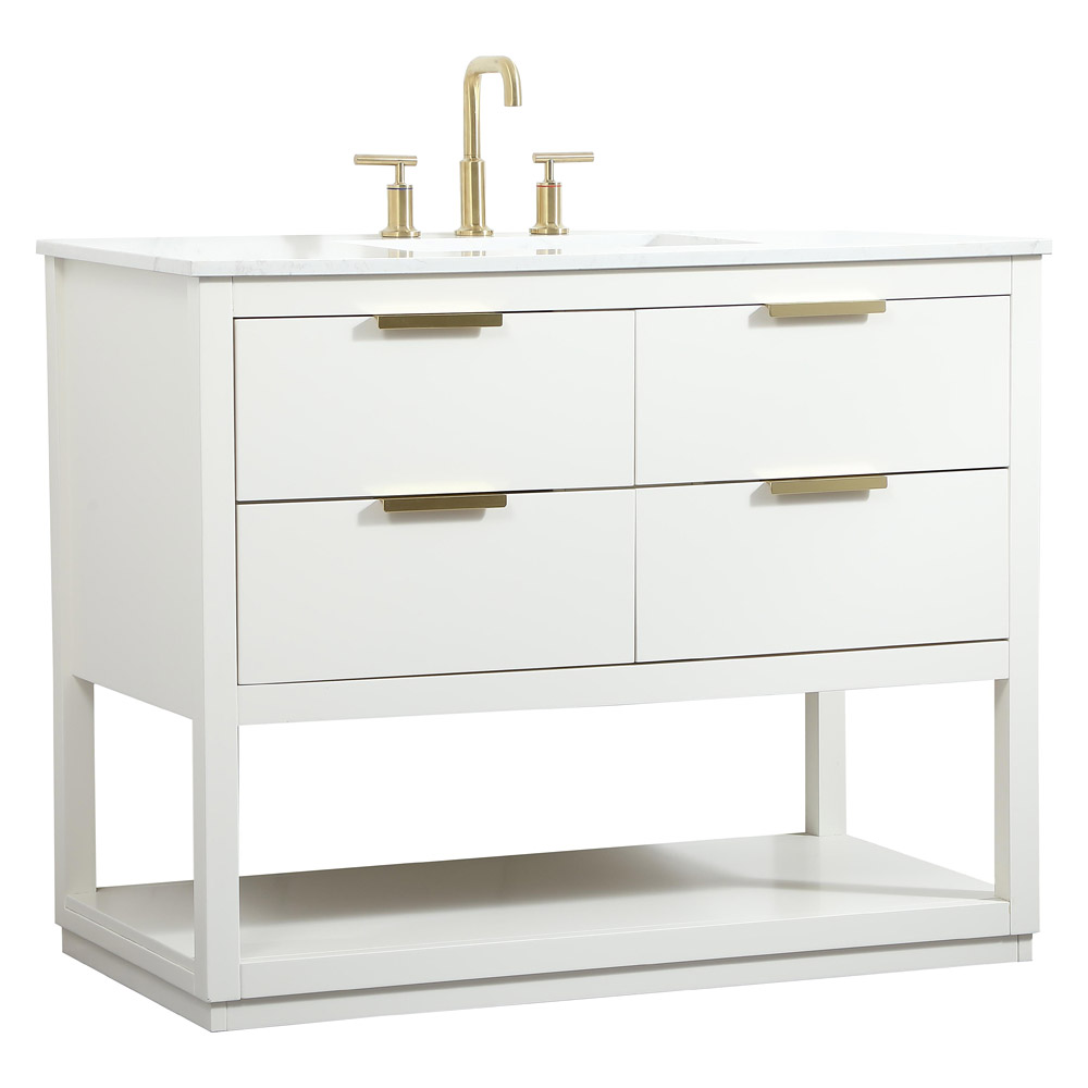 Elegant Bathroom Vanity - White (VF19242WH)