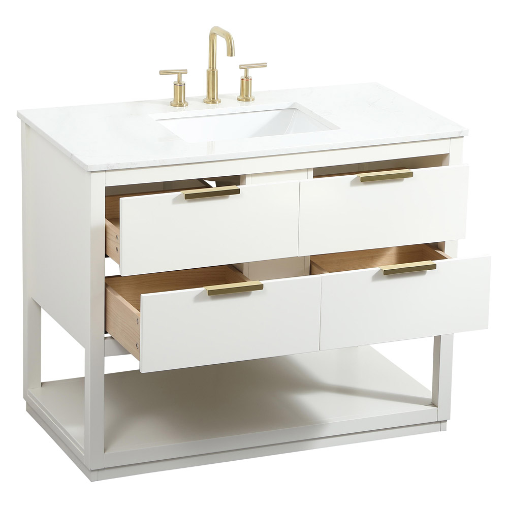 Elegant Bathroom Vanity - White (VF19242WH)